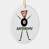 Billiards Player Cartoon Keramikornament (Rechts)