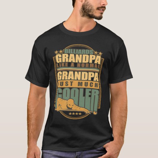 Billiards Player Granpa Snooker Großvater T-Shirt (Vorderseite)