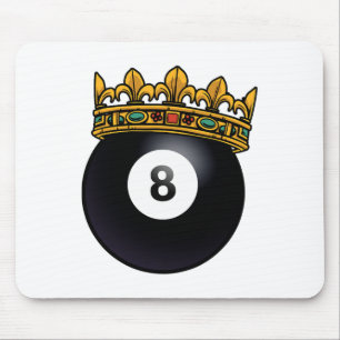 Billiards Player King Crown Pool Table Snooker Pyr Mousepad