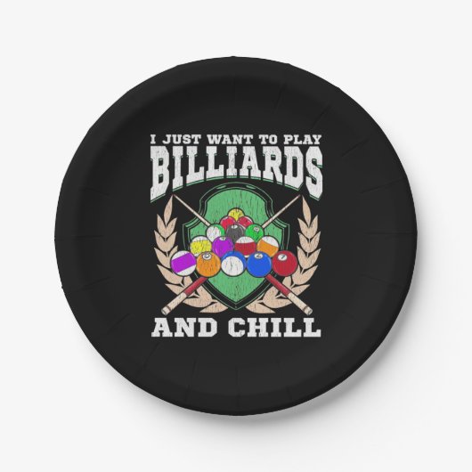 Billiards Player | Play Billiards And Chill Pappteller (Vorderseite)
