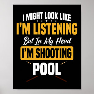 Billiards Player Pool Table Snooker Pyramide Billi Poster