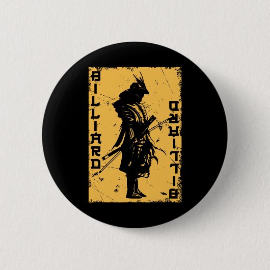 Billiards Player Samurai Japan Warrior Snooker Poo Button (Vorderseite)