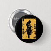 Billiards Player Samurai Japan Warrior Snooker Poo Button (Vorne & Hinten)