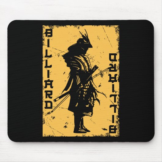 Billiards Player Samurai Japan Warrior Snooker Poo Mousepad (Vorne)