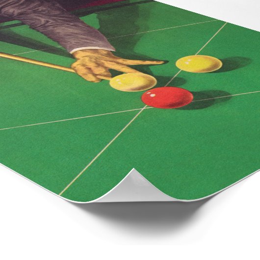 Billiards Player Vintage Poster (Ecke)