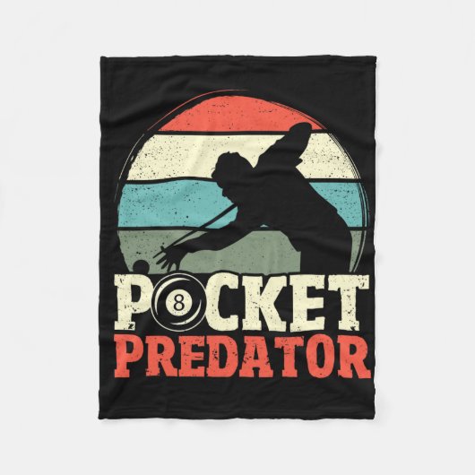 Billiards Pocket Predator 8 Ball Funny Men Retro P Fleecedecke (Vorderseite)