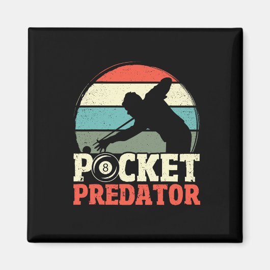Billiards Pocket Predator 8 Ball Funny Men Retro P Magnet (Vorne)
