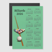Billiards Pool 2026 Calendar Magnetic Card Magnetkarte (Vorne/Hinten)