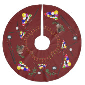 Billiards Pool Cues Weihnachten Polyester Weihnachtsbaumdecke (Vorderseite)