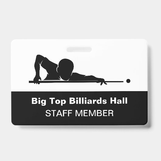 Billiards Pool Hall And Event Staff Member Budget Ausweis (Vorderseite)