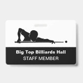 Billiards Pool Hall And Event Staff Member Budget Ausweis (Rückseite)
