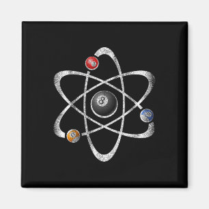 Billiards Pool Hall Sport Atom Science Vintag Reft Magnet