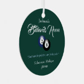 Billiards Pool Man Höhle Weihnachtsdekoration Ornament Aus Metall (Vorderseite Rechts)