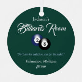 Billiards Pool Man Höhle Weihnachtsdekoration Ornament Aus Metall (Vorderseite)