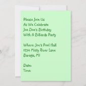 BILLIARDS ~ POOL PARTY EINLADUNG ~EZ ZUR KUSTOMIE (Rückseite)