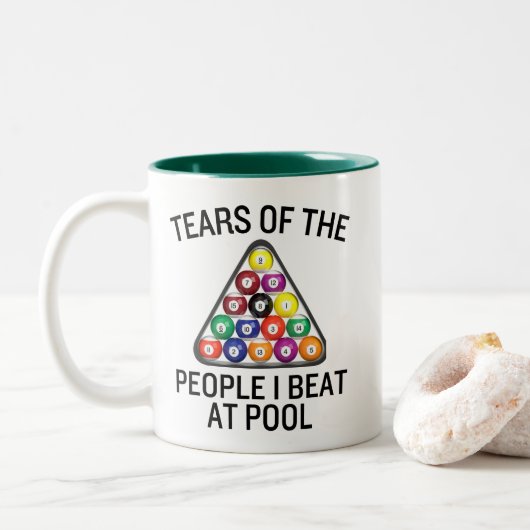 Billiards Pool Player Mug Zweifarbige Tasse (Mit Donut)