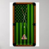Billiards Pool Player Table US-amerikanische Flagg Poster (Vorne)