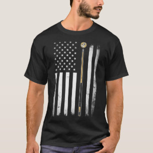 Billiards Pool Player Table USA American Flag 1 T-Shirt