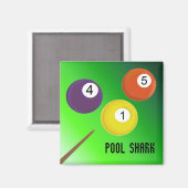 Billiards Pool Shark Magnet (Vorderseite/Rückseite)