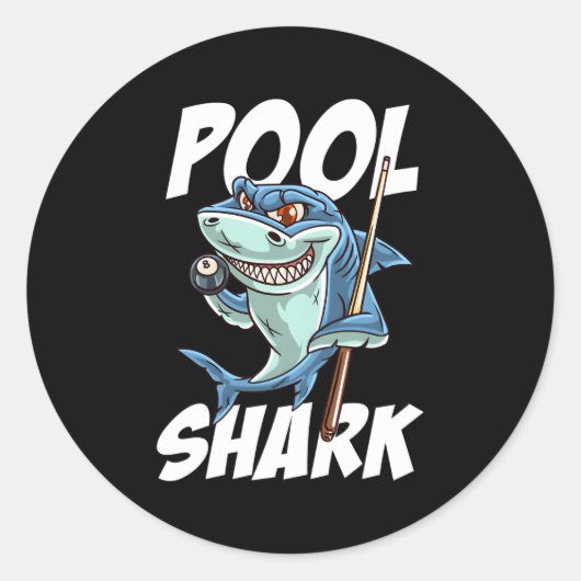 Billiards Pool Shark Snooker Hall Joke Billiard Runder Aufkleber (Vorderseite)