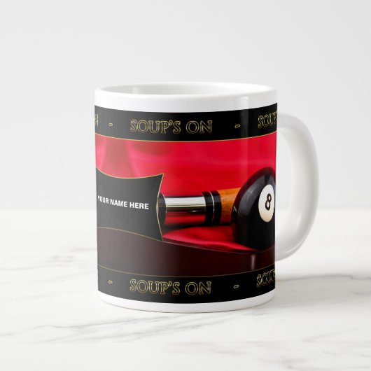 BILLIARDS/POOL-SOUP AUF JUMBO-TASSE (Vorderseite Rechts)