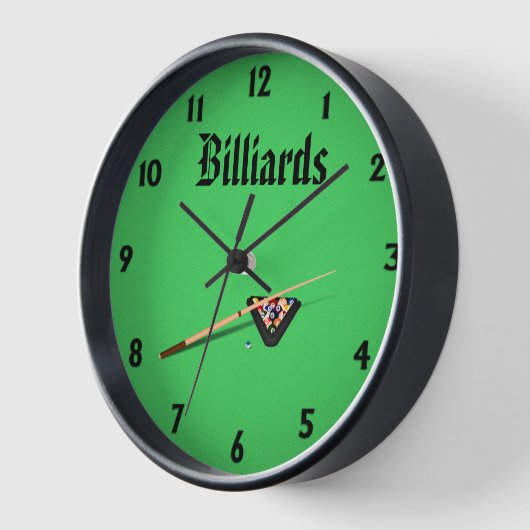 Billiards Pool Table Stick and Balls Uhr (Winkel)