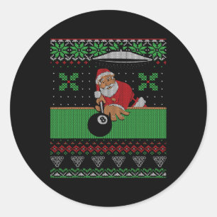 Billiards Pool Uggi Weihnachts-Sweater Stil Runder Aufkleber