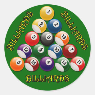 BILLIARDS RACK RUNDER AUFKLEBER