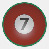 Billiards Seven Ball Runder Aufkleber (Vorderseite)