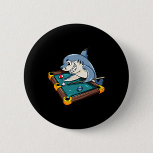 Billiards Shark Pool Snooker Player Geschenk Button