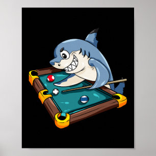 Billiards Shark Pool Snooker Player Geschenk Poster