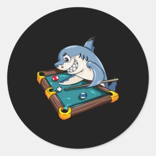 Billiards Shark Pool Snooker Player Geschenk Runder Aufkleber