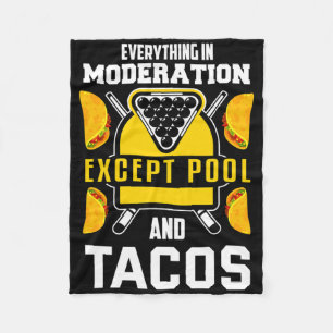 Billiards Shirt Joke Taco Lover Billiards Pool Pla Fleecedecke