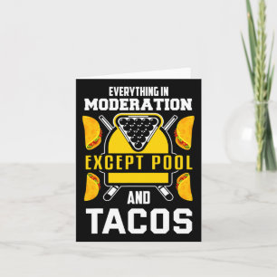 Billiards Shirt Joke Taco Lover Billiards Pool Pla Karte