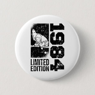 Billiards Snooker-Game Vintag 1984 Geburtstagspool Button