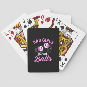Billiards Snooker Girls Play With Billiard Balls Spielkarten