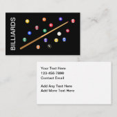Billiards Snooker Pool Hall Business Cards Visitenkarte (Vorne/Hinten)