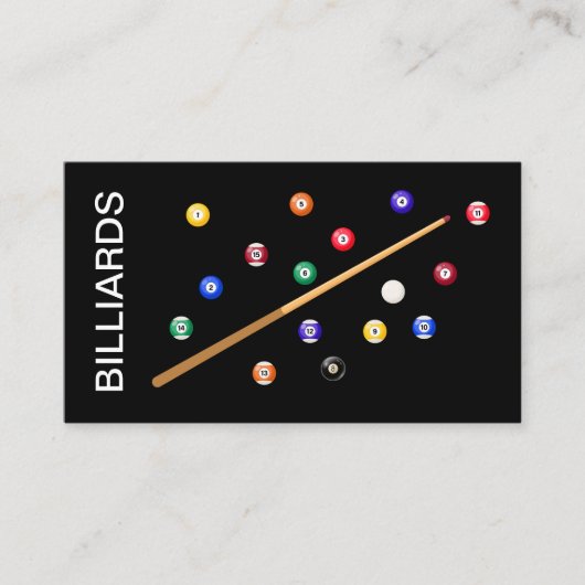 Billiards Snooker Pool Hall Business Cards Visitenkarte (Vorderseite)