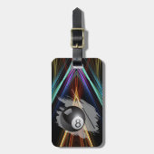 Billiards Sport ball and cue Personalize with Name Gepäckanhänger (Vorderseite vertikal)