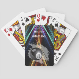 Billiards Sport ball and cue Personalize with Name Spielkarten