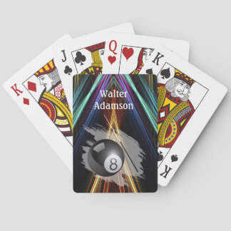 Billiards Sport ball and cue Personalize with Name Spielkarten