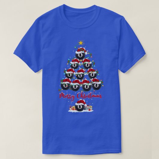 Billiards Sport Match Santa Billiards Christma T-Shirt (Design vorne)