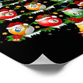 Billiards Sports Lover Lighting Billiards Christma Poster (Ecke)