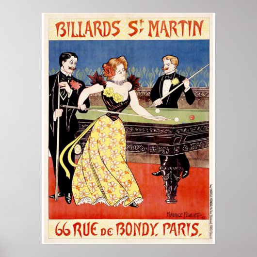 Billiards St. Martins, Paris Poster (Vorne)