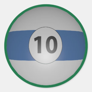 Billiards Ten Ball Runder Aufkleber