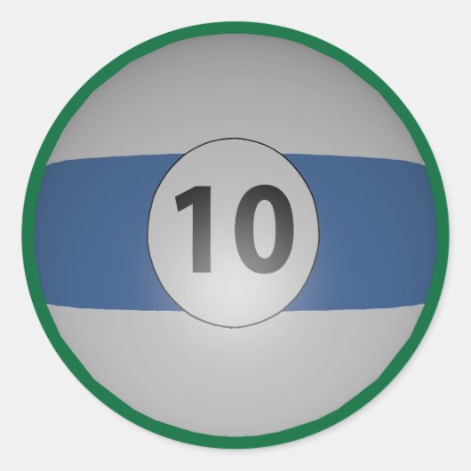 Billiards Ten Ball Runder Aufkleber (Vorderseite)