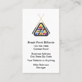 Billiards Theme Cool Business Cards Visitenkarte (Vorderseite)