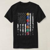 Billiards US-amerikanische Flagge T-Shirt (Design vorne)