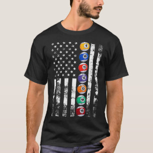 Billiards US-amerikanische Flagge T-Shirt