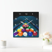 Billiards Wall Clock Quadratische Wanduhr (Zuhause)